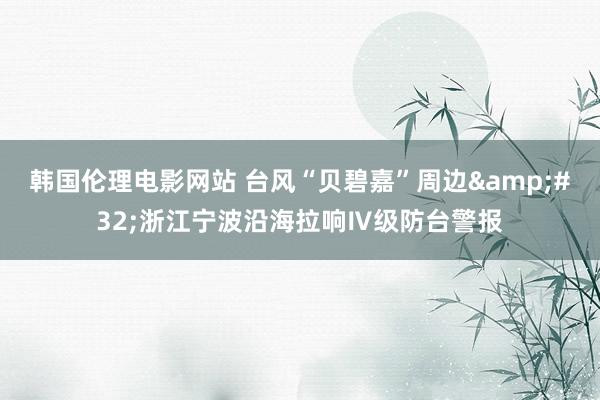 韩国伦理电影网站 台风“贝碧嘉”周边&#32;浙江宁波沿海拉响Ⅳ级防台警报
