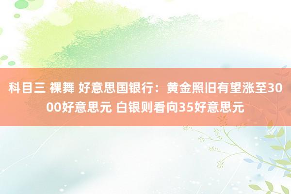 科目三 裸舞 好意思国银行：黄金照旧有望涨至3000好意思元 白银则看向35好意思元
