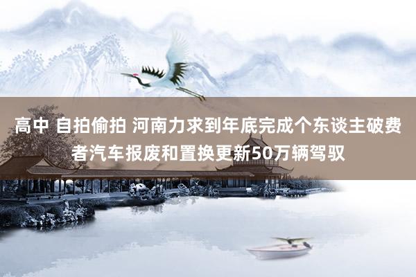 高中 自拍偷拍 河南力求到年底完成个东谈主破费者汽车报废和置换更新50万辆驾驭