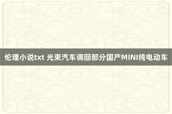 伦理小说txt 光束汽车调回部分国产MINI纯电动车